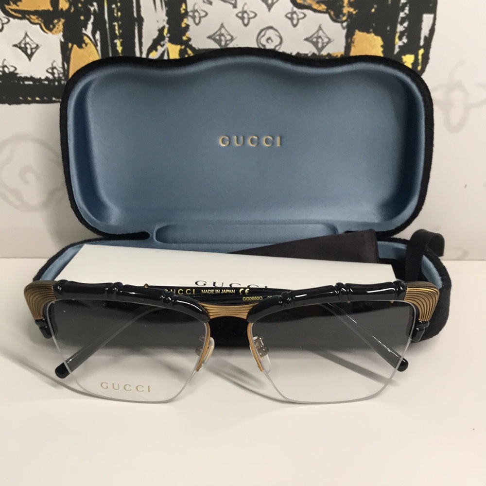 New Authentic Gucci Black and Brown Eyeglasses GG0660o 001 - Picture 14 of 14